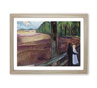 Summer Night By Edvard Munch Classic Painting Framed Print | A3 Oak Framed Wall Art | Ready to Hang | Classic Landscape Picture | Living Room Bedroom Lounge Office