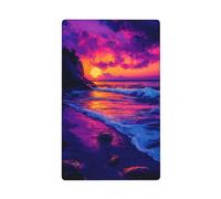 Summer Night Ocean Single Toggle Blank Wall Plate Light Switch Cover Decorative 1 Gang for Kitchen Room Bathroom Size 11.4x7cm