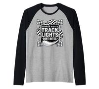 Summer Nights Track Lights Dirt Bites Dirt Track Design Raglan Baseball Tee