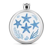 Summer Ocean Beach Hip Flask for Men Personalized Groomsmen Flasks Stainless Steel Whiskey Hip Flask 5 Oz Leakproof Liquor Flasks with Metal Cap for Travel Bar Party Drinker