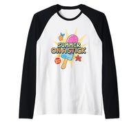 Summer on a Stick I Fun Vacation with Ice Cream Raglan Baseball Tee