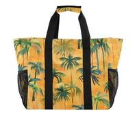 Summer Orange Tropical Trees Utility Bags And Totes Foldable Water Resistant Canvas Large Beach Bag, summer orange tropical trees, One Size, Fashion
