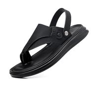 Summer Orthopedic Sandals for Men Arch Support,Casual Lightweight Ring Toe Bunion Slippers Flip Flops Mens,Walking Beach Slippers,for Plantar Fasciitis (Color : Black, Size : 7 UK)