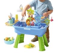 Summer Outdoor Toy - Heavy Duty Structural Sensory Water Table, Hydrophobic Anti Easy Clean Basin, Zero Torque Leakproof Bottom Drain, Multi Child Cross Braced Stability Activity Center |