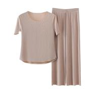 Summer Outfits for Women UK Petite Pyjamas Womens Pyjamas Set Shorts and Tshirt Summer Nightwear Summersuits Sportstops Shorts and Top Set Khaki