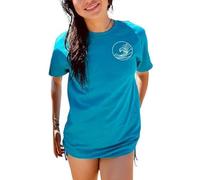 Summer Oversized Flower Graphic Tees Y2k Coastal Beach Palm Surfboard Tops Baggy T-Shirts Teen Girls Preppy Clothes, B#sunshine Blue, S