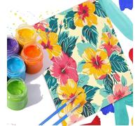 Summer Paint by Numbers for Adults Beginners, Tropical Plants Paint by Numbers Kits with Brushes, DIY Watercolor Oil Paintings Arts and Crafts Adults Women Gifts, No Framed, Wall Art 16x16 Inch d24