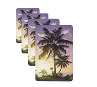 Summer Palm Tree Car Air Freshener Cards for Women Men 4 Pack Cute Car Accessories Long Lasting Scent Car Diffuser Hanging Auto Aromatherapy Tablets Car Fresheners Gifts