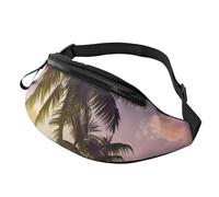 Summer Palm Tree Fanny Pack for Men Women, Waterproof Sports Waist Bag Fashion Belt Bag Crossbody Bags Hip Bum Bag with Adjustable Strap Large Sling Bag Purse for Travel Hiking