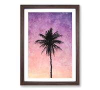 Summer Palm Tree Painting Framed Print | A2 Walnut Framed Wall Art | Ready to Hang | Modern Floral Picture | Living Room Bedroom Lounge Office