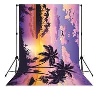 Summer Palm Tree Print Backdrop For Photoshoot, Photo Backdrop Background Curtain For Photography Portraits(No Stand)