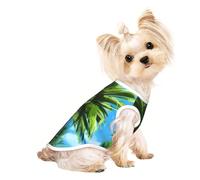 Summer Palm Tree Print Dog Shirt Summer Pet T-Shirts Stretchy Cats Dogs Tee Shirt Sleeveless Tank Top Dog Vest