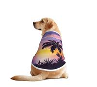 Summer Palm Tree Print Dog Vest, Soft Breathable Pet Shirt Clothes Sleeveless Fashion Apparel For Medium Large Breeds