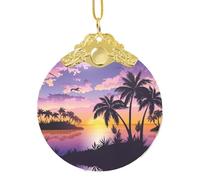 Summer Palm Tree Xmas Ornament, Hanging Ornaments For Christmas Tree Holiday Decor Creative Gifts