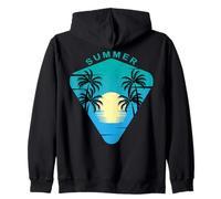 Summer Palm Trees Beach Relaxation Enjoyment Souvenir Zip Hoodie