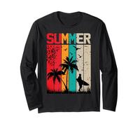 Summer Palm Trees Surf Beach Relaxation Enjoyment Souvenir Long Sleeve T-Shirt