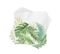 Summer Paper Napkins Disposable, 80PCS 2-Ply Decorative Tropical Palm Leaf Printed Dinner Napkins for Party, Table, Home Decor. Folded 6.5 x 6.5 In.