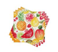 Summer Paper Napkins Disposable Decorative Watercolor Tropical Fruit Printed Dinner/Lunch Napkins for Party, Home Table Decor. 60PCS, 2-Ply, Folded 6.5 x 6.5 In.