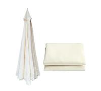 Summer Parasol Top Cloth Replaceable Sunshade Umbrella Cover Garden Patio Canopy Rainproof Banana(Milky White,2.7m for 6 Ribs)