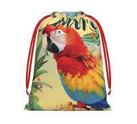 Summer Parrot Pineapple Bird Gift Bags with Drawstrings, M | Soft Velvet Pouch Storage, Sack Xmas Storage Bag Perfect for Party Wedding Christmas
