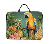 Summer Parrot Pineapple Bird Laptop Case 14 Inch Laptop Sleeve Computer Carrying Bag Shockproof Protective Notebook Case Portable Laptop Bag Waterproof Briefcase Bag for Men Women