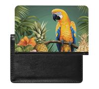 Summer Parrot Pineapple Bird Passport Holder Passport Cover Protector Essentials with Credit Card Slots for Women Men