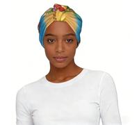 Summer Parrot Pineapple Bird Print Turban Headscarf Hat for Women Modern Stretch Printed Polyester Sleep Cap Chemo Head Wrap Gift