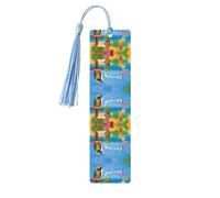 Summer Parrot Pineapple Bird Print Wooden Bookmark Bookmarks with Tassels Book Marks for Reading Hardcover Books Notebooks
