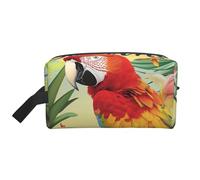 Summer Parrot Pineapple Bird Printed Makeup Bag Travel Portable Cosmetic Bag Large Capacity Makeup Case Toiletry Handbag Organiser for Women