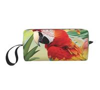 Summer Parrot Pineapple Bird Printed Travel Makeup Bag Portable Cosmetic Bag Makeup Case Toiletry Handbag Organiser for Women