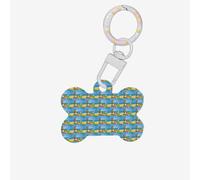 Summer Parrot Pineapple Bird Printing 1 Pc Dog Bone Shape Id Tags Double Sided with Key Ring Craft for Pets