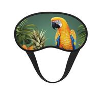 Summer Parrot Pineapple Bird Sleep Mask for Side Sleeper, Blackout Eye Mask for Women Men, Zero Pressure Sleeping Masks Soft Breathable Eye Cover Comfortable Blindfold Eyeshade for Night Sleep