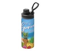 Summer Parrot Pineapple Birds 18oz (530ml) Sports Water Bottle-Full Wrap Print Design,Double-Wall Vacuum Insulated, Leakproof, Stainless Steel Thermal Flask for Gym Hiking Travel