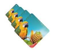 Summer Parrot Pineapple Birds Car Air Freshener Cards for Women Men 4 Pack Cute Car Accessories Long Lasting Scent Car Diffuser Hanging Auto Aromatherapy Tablets Car Fresheners Gifts
