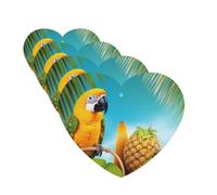 Summer Parrot Pineapple Birds Car Air Freshener Cards for Women Men 4 Pack Cute Car Accessories Long Lasting Scent Car Diffuser Hanging Auto Aromatherapy Tablets Car Fresheners Gifts