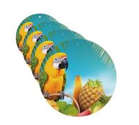 Summer Parrot Pineapple Birds Car Air Freshener Cards for Women Men 4 Pack Cute Car Accessories Long Lasting Scent Car Diffuser Hanging Auto Aromatherapy Tablets Car Fresheners Gifts