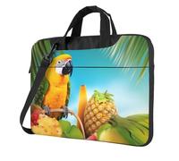 Summer Parrot Pineapple Birds Laptop Bag 13 inch, Computer Briefcase Gifts for Men Women, 360 Protective Laptop Shoulder Bag