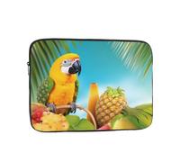 Summer Parrot Pineapple Birds Laptop Case 10 inch, Water Resistant Laptop Sleeve Shockproof Protective Traveling Computer Bag Portable Business Briefcase for Men Women