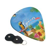 Summer Parrot Pineapple Birds Set Of 6 Guitar Plectrums For Acoustic Guitar, Electric Guitar, Bass, Ukulele - Thin, Medium And Thick.
