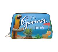 Summer Parrot Pineapple Birds Toiletry Pouch, Travel-Friendly Makeup Organizer for Makeup Brushes, Lipsticks