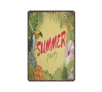 Summer Party Gift Metal Sign Country House Decor Sunshine Decoration Sign Beach Family Vacation (Summer Style) Unique Art Poster Decoration Family Cafe Office Store Bar Club Gift Plaque 12"x16"