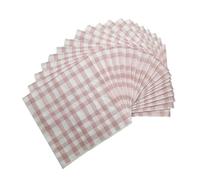 Summer Party Napkins - 20 Pack Gingham Paper Napkins, 3-Ply Food-Grade Disposable Serviettes for BBQs, Outdoor Dining & Events - Assorted Colours (Pink)