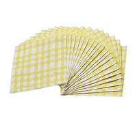 Summer Party Napkins - 20 Pack Gingham Paper Napkins, 3-Ply Food-Grade Disposable Serviettes for BBQs, Outdoor Dining & Events - Assorted Colours (Yellow)