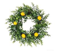 Summer Party Wreath 47cm Artificial Lemon Eucalyptus Design