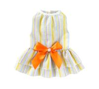 Summer Pet Cat Puppy Princess Dress Pet Clothes Striped Plaid Dresses with Bow Cats Kitten Rabbit Sphynx Clothing Pet Supplies
