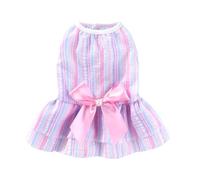 Summer Pet Cat Puppy Princess Dress Pet Clothes Striped Plaid Dresses with Bow Cats Kitten Rabbit Sphynx Clothing Pet Supplies