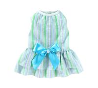 Summer Pet Cat Puppy Princess Dress Pet Clothes Striped Plaid Dresses with Bow Cats Kitten Rabbit Sphynx Clothing Pet Supplies