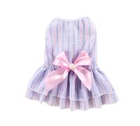 Summer Pet Cat Puppy Princess Dress Pet Clothes Striped Plaid Dresses with Bow Cats Kitten Rabbit Sphynx Clothing Pet Supplies