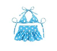 Summer Pet Clothing Bikini Set Teddy Beach Doll Dog and Cat Swimsuit (Blue,XS)