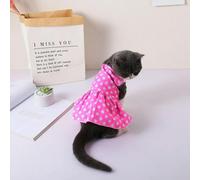 Summer Pet Clothing Polka Dots Flowers Strawberry Dress for Cats Kitten Clothes Skirts Princess Cat Dress vestido para sphynx